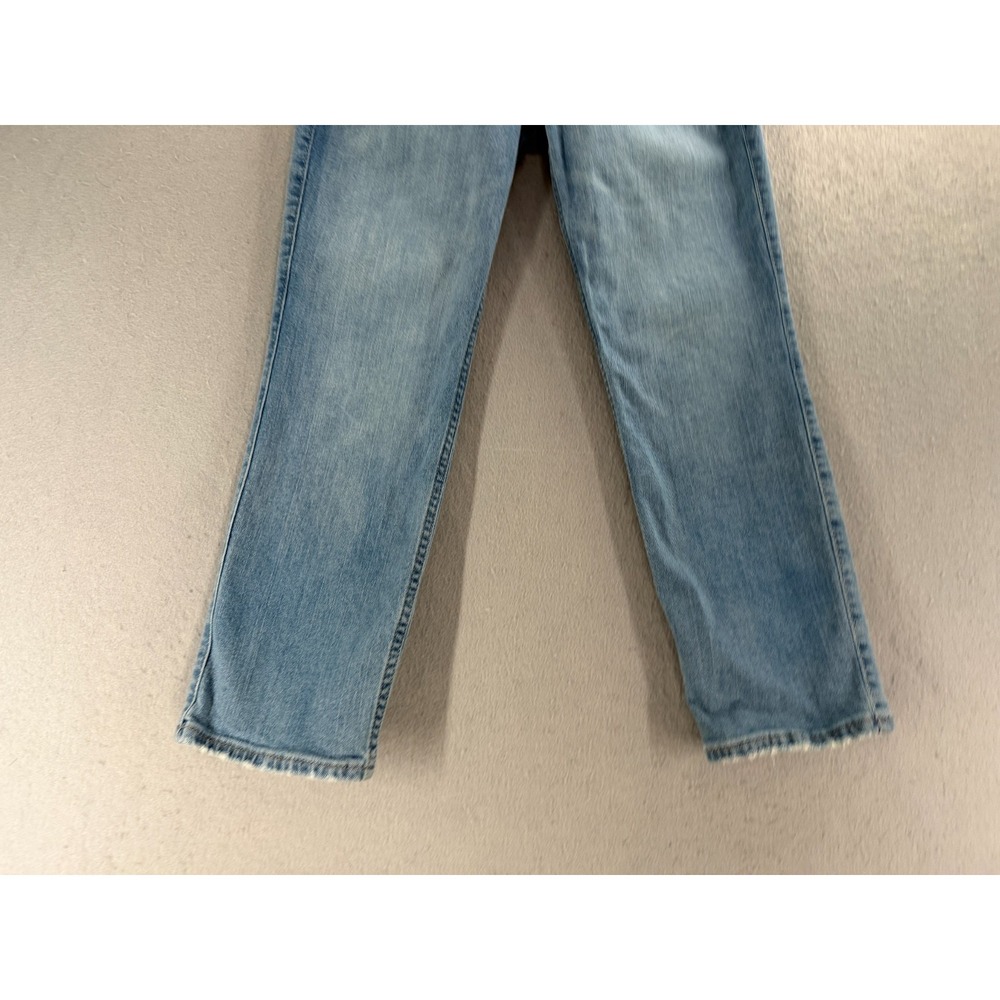 Abercrombie Kids High Rise Straight Jeans Girls 9/10 Light Wash Denim Pull On - Picture 2 of 16